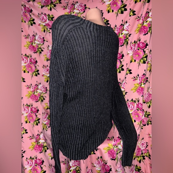 DKNY men’s gray pullover soft 💯 cotton ribbed sweater vintage y2k 90’s XL long - Picture 5 of 6